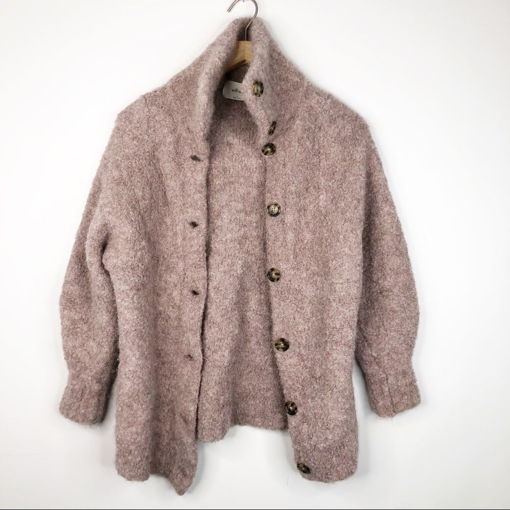 Aritzia Wilfred Dusty Rose Mauve Alpaca Cardigan